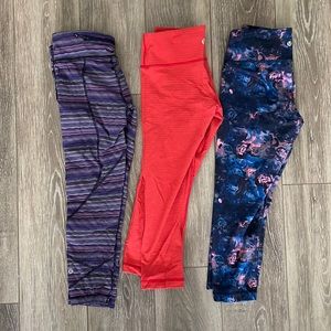 Size 6 lululemon crop leggings bundle. 2 wunder under 1 fast and free.